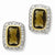 Sterling Silver Flash Gold-Plated CZ Omega Back Earrings