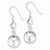 Sterling Silver Polished Textured Fancy Round Dangle Earrings
