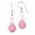 Sterling Silver Pink White Crystal/ /Mother of Pearl Dangle Earrings