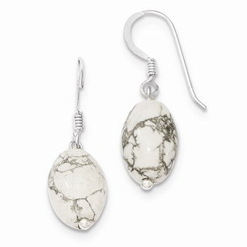 Sterling Silver White Howlite Earrings