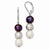 Sterling Silver Freshwater Cultured White/Platinum/Black Pearl Earrings