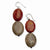 Sterling Silver Red Coral Red Zebra  Dangle Earrings