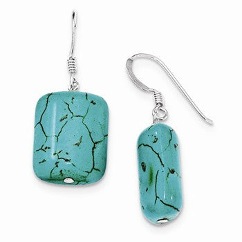 Sterling Silver Dyed Howlite Earrings
