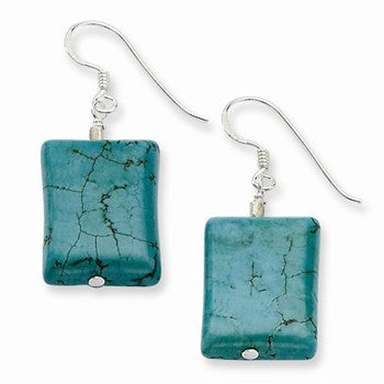 Sterling Silver Dyed Howlite Dangle Earrings