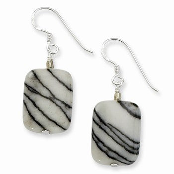 Sterling Silver Zebra  Dangle Earrings