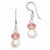 Sterling Silver Peach Crystal/Freshwater Cultured Pearl Earrings
