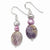 Sterling Silver Charoite Freshwater Cultured Pearl Earrings