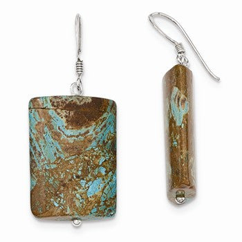 Sterling Silver Dyed Blue Magnesite Earrings