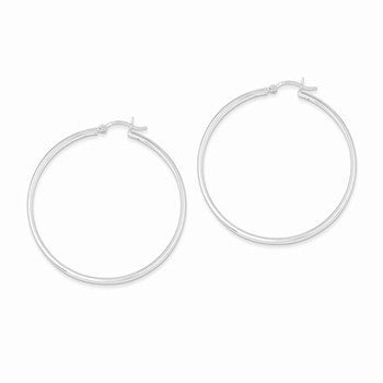 Sterling Silver 2.5mm Polished Hoop Earrings