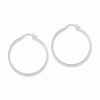 Sterling Silver 2.5mm Polished Hoop Earrings