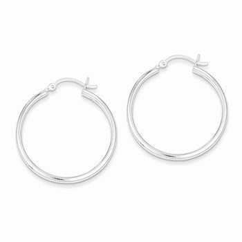 Sterling Silver 2.5mm Polished Hoop Earrings