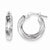 Sterling Silver Polished Textured Hoop Earrings