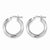 Sterling Silver Polished Textured Hoop Earrings