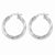 Sterling Silver Polished Textured Hoop Earrings