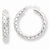 Sterling Silver Polished Textured Hoop Earrings