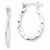 Sterling Silver Hammered Polished Oval Hoop Earrings