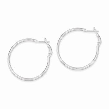 Sterling Silver Omega Back Hoop Earrings