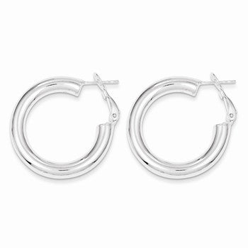 Sterling Silver Omega Back Hoop Earrings