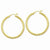 Sterling Silver Gold-flashed Open Turned Twist 45mm Hoop Earrings