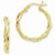 Sterling Silver Gold-flashed Patterned Twist 25mm Hoop Earrings