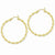 Sterling Silver Gold-flashed Patterned Twist 45mm Hoop Earrings