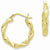 Sterling Silver Gold-flashed Patterned Twist 25mm Hoop Earrings