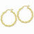 Sterling Silver Gold-flashed Patterned Twist 35mm Hoop Earrings