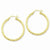 Sterling Silver Gold-flashed Twist 35mm Hoop Earrings