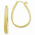 Sterling Silver Gold-flash plated 4mm Grooved Oval Hoop Earrings