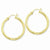 Sterling Silver Gold-flashed Twist 35mm Hoop Earrings