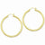 Sterling Silver Gold-flashed Twist 45mm Hoop Earrings