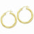 Sterling Silver Gold-flashed Wide Ribbed Twist 35mm Hoop Earrings