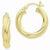 Sterling Silver Gold-flashed Wide Ribbed Twist 25mm Hoop Earrings