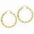 Sterling Silver Gold-flashed Ribbed Twist 45mm Hoop Earrings