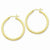 Sterling Silver Gold-flashed 35mm Grooved Hoop Earrings