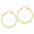 Sterling Silver Gold-flashed 45mm Grooved Hoop Earrings
