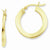Sterling Silver Gold-flashed 25mm Slight Wave Hoop Earrings