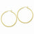 Sterling Silver Gold-flashed 45mm Bamboo Patterned Hoop, Jewelry Earrings