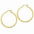 Sterling Silver Gold-flashed Patterned 45mm Hoop Earrings