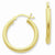 Sterling Silver Gold-flashed Patterned 25mm Hoop Earrings