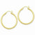 Sterling Silver Gold-flashed Patterned 35mm Hoop Earrings