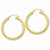 Sterling Silver Gold-flashed Patterned 35mm Hoop Earrings