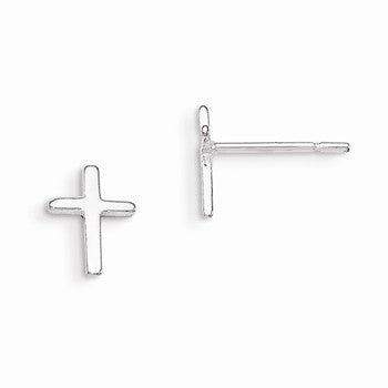 Sterling Silver Cross Mini Earrings