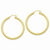 Sterling Silver Gold-flashed Patterned 45mm Hoop Earrings