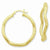 Sterling Silver Gold-flashed Patterned Dented 35mm Hoop Earrings