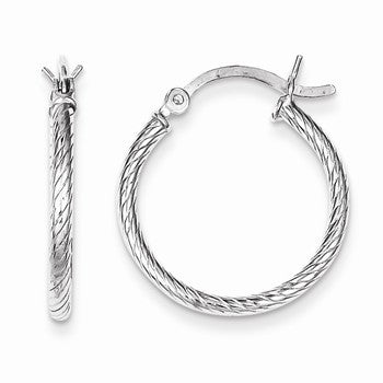 Sterling Silver Fine Twist 20mm Hoop Earrings