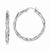 Sterling Silver Rhodium Plated 45mm Twist Hoop Earrings