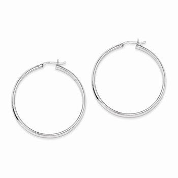 Sterling Silver Rhodium Plated 4.5mm Hoop Earrings