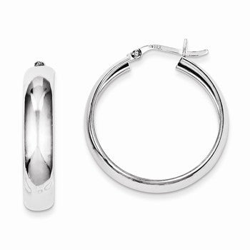 Sterling Silver 6mm Polished Hoop Earrings
