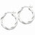 Sterling Silver Flattened Twist 25mm Hoop Earrings
